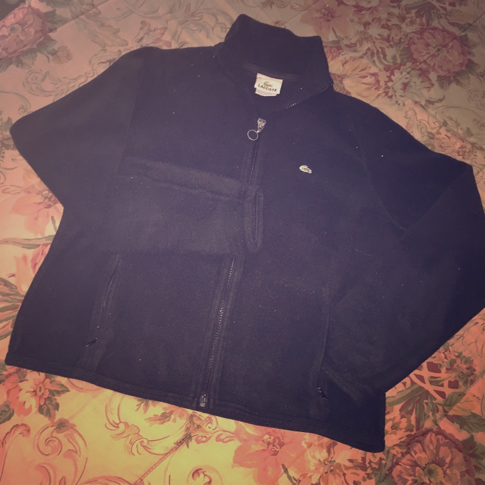 Lacoste black fleece zip up golf jacket sz.40